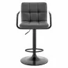 Armen Living Laurant Adjustable Height Gray Faux Leather Swivel Bar Stool 001 - Armen Living Laurant Adjustable Height Gray Faux Leather Swivel Bar Stool 001