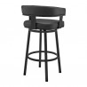 Armen Living Lorin Counter Height Swivel Bar Stool In Black Finish And Faux Leather 004