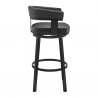 Armen Living Lorin Counter Height Swivel Bar Stool In Black Finish And Faux Leather 003