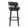 Armen Living Lorin Counter Height Swivel Bar Stool In Black Finish And Faux Leather 003 - Armen Living Lorin Counter Height Swivel Bar Stool In Black Finish And Faux Leather 003