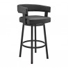Armen Living Lorin Counter Height Swivel Bar Stool In Black Finish And Faux Leather 002