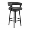 Armen Living Lorin Counter Height Swivel Bar Stool In Black Finish And Faux Leather 002 - Armen Living Lorin Counter Height Swivel Bar Stool In Black Finish And Faux Leather 002