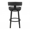 Armen Living Lorin Counter Height Swivel Bar Stool In Black Finish And Faux Leather 001