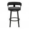 Armen Living Lorin Counter Height Swivel Bar Stool In Black Finish And Faux Leather 005