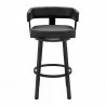 Armen Living Lorin Counter Height Swivel Bar Stool In Black Finish And Faux Leather 005 - Armen Living Lorin Counter Height Swivel Bar Stool In Black Finish And Faux Leather 005