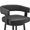 Armen Living Lorin Counter Height Swivel Bar Stool In Black Finish And Faux Leather 006