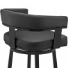 Armen Living Lorin Counter Height Swivel Bar Stool In Black Finish And Faux Leather 007