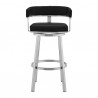 Armen Living Lorin Faux Leather And Brushed Stainless Steel Swivel Bar Stool 013