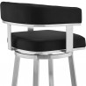 Armen Living Lorin Faux Leather And Brushed Stainless Steel Swivel Bar Stool 016
