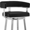 Armen Living Lorin Faux Leather And Brushed Stainless Steel Swivel Bar Stool 017
