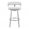 Armen Living Lorin Faux Leather And Brushed Stainless Steel Swivel Bar Stool 01