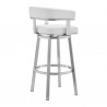 Armen Living Lorin Faux Leather And Brushed Stainless Steel Swivel Bar Stool 002