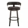Armen Living Lorin Swivel Counter Stool In Java Brown Finish And Chocolate Faux Leather 001 - Armen Living Lorin Swivel Counter Stool In Java Brown Finish And Chocolate Faux Leather 001