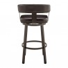 Armen Living Lorin Swivel Counter Stool In Java Brown Finish And Chocolate Faux Leather 002