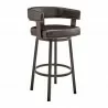 Armen Living Lorin Swivel Counter Stool In Java Brown Finish And Chocolate Faux Leather 003 - Armen Living Lorin Swivel Counter Stool In Java Brown Finish And Chocolate Faux Leather 003