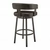 Armen Living Lorin Swivel Counter Stool In Java Brown Finish And Chocolate Faux Leather 005 - Armen Living Lorin Swivel Counter Stool In Java Brown Finish And Chocolate Faux Leather 005