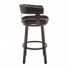 Armen Living Lorin Swivel Counter Stool In Java Brown Finish And Chocolate Faux Leather 004
