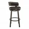 Armen Living Lorin Swivel Counter Stool In Java Brown Finish And Chocolate Faux Leather 004 - Armen Living Lorin Swivel Counter Stool In Java Brown Finish And Chocolate Faux Leather 004