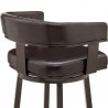 Armen Living Lorin Swivel Counter Stool In Java Brown Finish And Chocolate Faux Leather 006