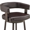 Armen Living Lorin Swivel Counter Stool In Java Brown Finish And Chocolate Faux Leather 007