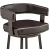 Armen Living Lorin Swivel Counter Stool In Java Brown Finish And Chocolate Faux Leather 007 - Armen Living Lorin Swivel Counter Stool In Java Brown Finish And Chocolate Faux Leather 007