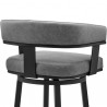 Lorin 26" Swivel Counter Stool in Black Finish and Gray Faux Leather 006