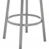 Armen Living Lorin Swivel Counter Stool In Silver Finish With White Faux Leather  007
