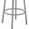 Armen Living Lorin Swivel Counter Stool In Silver Finish With White Faux Leather  007 - Armen Living Lorin Swivel Counter Stool In Silver Finish With White Faux Leather  007