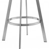 Armen Living Livingston Gray Faux Leather And Brushed Stainless Steel Swivel Bar Stool In Silver 002