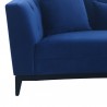 Armen Melange Gray/Blue Velvet Loveseat With Black Wood Base  06
