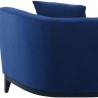 Armen Melange Gray/Blue Velvet Loveseat With Black Wood Base  07