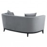 Armen Melange Gray/Blue Velvet Loveseat With Black Wood Base  09