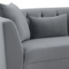 Armen Melange Gray/Blue Velvet Loveseat With Black Wood Base  012