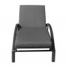 Armen Living Mahana Adjustable Patio Outdoor Chaise Lounge Chair In Black Wicker With Charcoal Cushions  6
