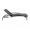 Armen Living Mahana Adjustable Patio Outdoor Chaise Lounge Chair In Black Wicker With Charcoal Cushions  2