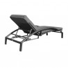 Armen Living Mahana Adjustable Patio Outdoor Chaise Lounge Chair In Black Wicker With Charcoal Cushions  4