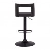 Milan Adjustable Swivel Black Faux Leather and Black Wood Bar Stool with Black Base 005