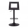 Milan Adjustable Swivel Black Faux Leather and Black Wood Bar Stool with Black Base 003