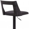 Milan Adjustable Swivel Black Faux Leather and Black Wood Bar Stool with Black Base 007