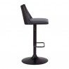 Milan Adjustable Swivel Grey Faux Leather and Black Wood Bar Stool with Black Base 003