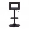 Milan Adjustable Swivel Grey Faux Leather and Black Wood Bar Stool with Black Base 004
