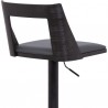 Milan Adjustable Swivel Grey Faux Leather and Black Wood Bar Stool with Black Base 006