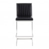 Marc Vintage Black Faux Leather and Brushed Stainless Steel Bar Stool 001