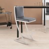 Armen Living Marc Vintage Faux Leather And Brushed Stainless Steel Bar Stool 001