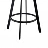Armen Living Nikole Swivel Bar Stool In Matt Black Finish With Gray Faux Leather 005