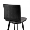 Armen Living Nikole Swivel Bar Stool In Matt Black Finish With Gray Faux Leather 006