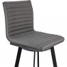 Armen Living Nikole Swivel Bar Stool In Matt Black Finish With Gray Faux Leather 006
