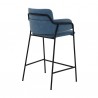 Oshen 26" Blue Faux Leather and Metal Counter Height Bar Stool in Light Blue 003