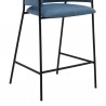 Oshen 26" Blue Faux Leather and Metal Counter Height Bar Stool in Light Blue 005