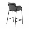   Oshen 26" Gray Faux Leather and Metal Counter Height Bar Stool 001